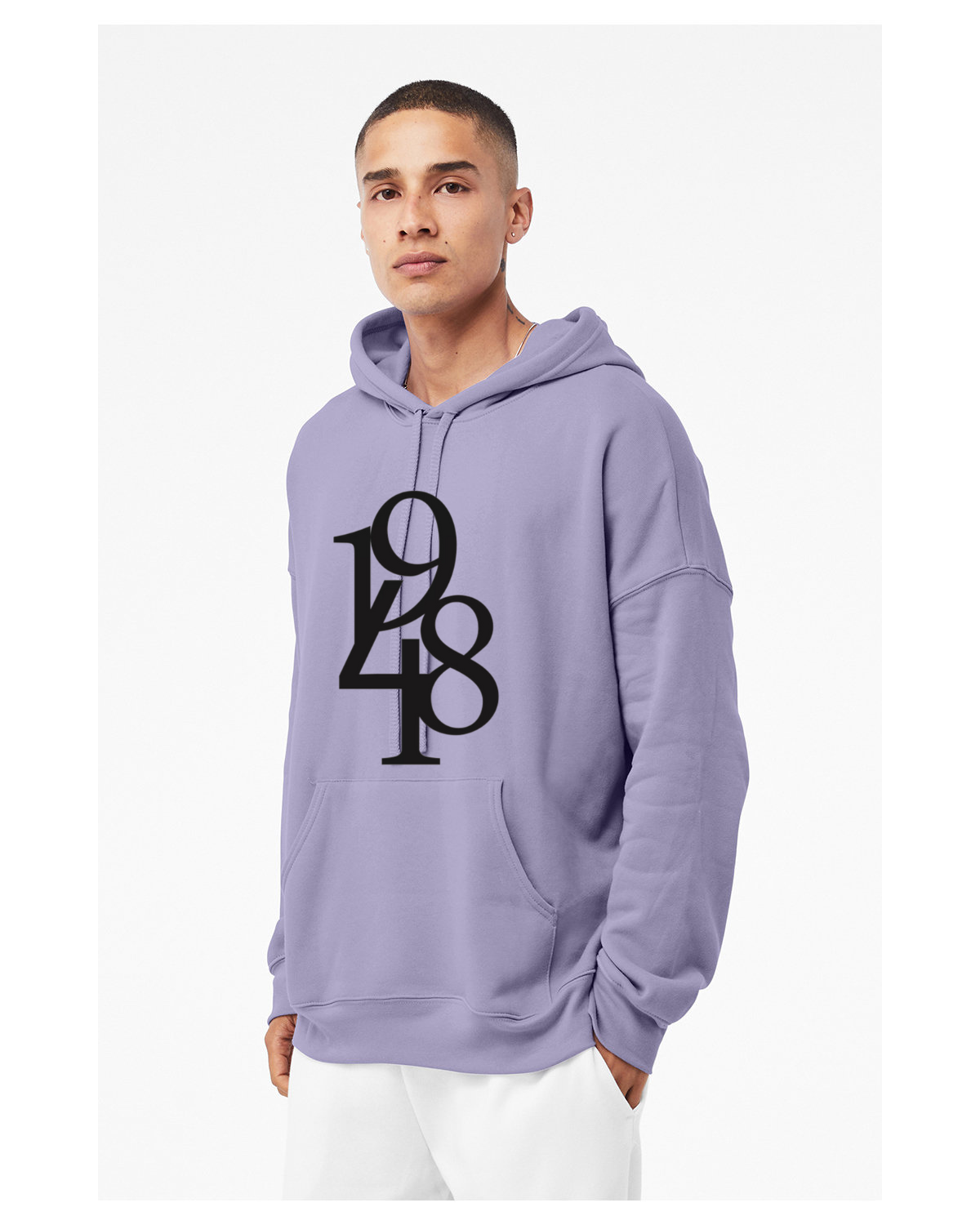 1948 Hoodie Lilac Wash  w/ Woman on Back