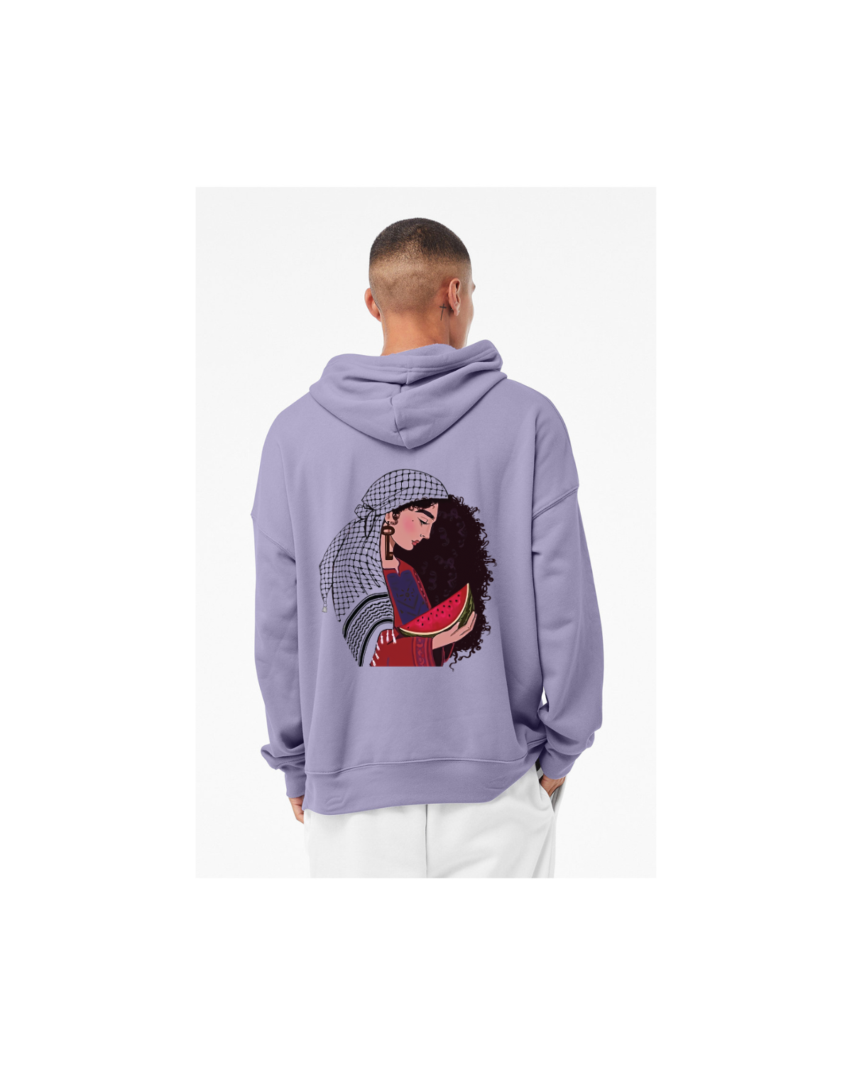 1948 Hoodie Lilac Wash  w/ Woman on Back